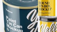 1000+ Glossy Tin Can PSD Mockup Front View High-Angle Shot Exclusive Free Creative Resource