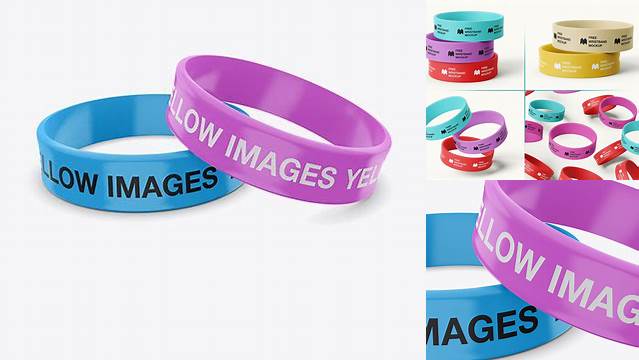 1001+ Thick Glossy Silicone Wristbands PSD Mockup Free Creative Design