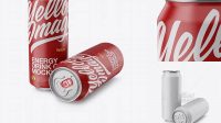 1002+ Two 500ml Aluminium Cans with Matte Finish PSD Mockup High-End Professional PSD Resources