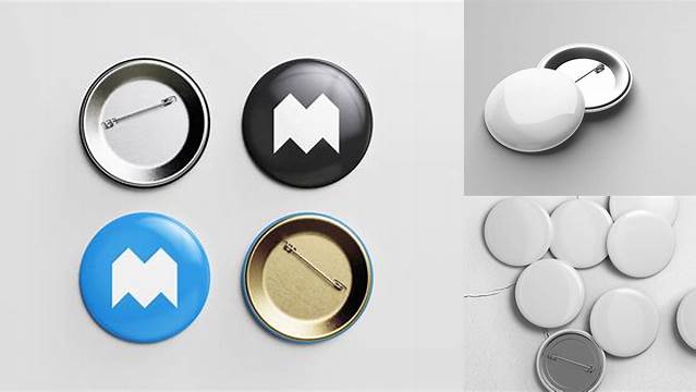 1008+ Two Button Pins PSD Mockup Photoshop PSD Free for Designers