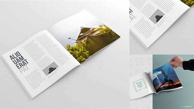 1010+ Square Magazine PSD Mockup Half Side View Exclusive Digital PSD Resource