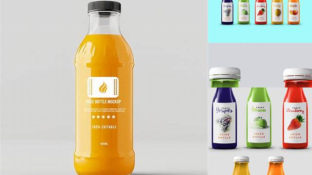 1011+ Clear Bottle For Juice PSD Mockup Custom Graphic Mockup File