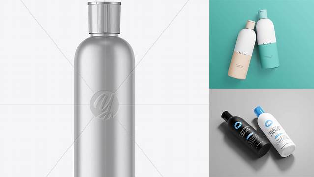 1012+ 250ml PET Metallic Cosmetic Bottle PSD Mockup Creative Layered Design File