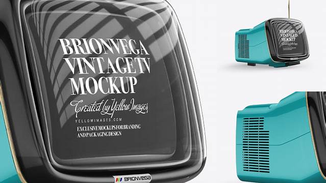 1013+ Brionvega Vintage Tv PSD Mockup Halfside View Professional Photoshop Design Freebie