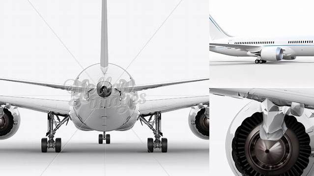 1019+ Boeing 787 Dreamliner PSD Mockup Back View Editable Graphic Free PSD