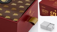 1019+ Opened Textured Gift Box PSD Mockup Half Side View Versatile Photoshop Freebie