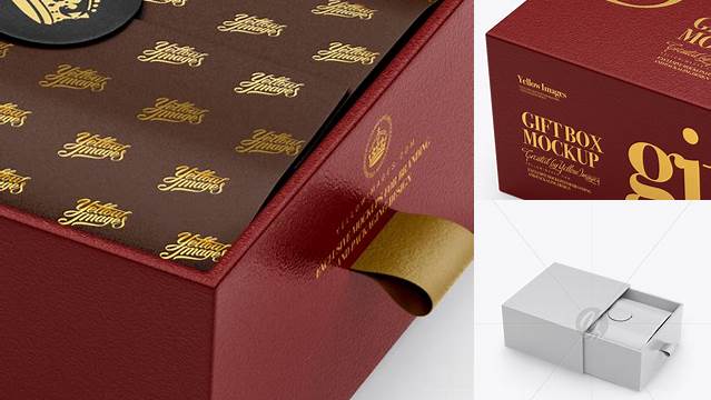 1019+ Opened Textured Gift Box PSD Mockup Half Side View Versatile Photoshop Freebie