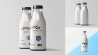 1023+ Glossy Milk Bottle with Paper Lid PSD Mockup Free Mockup Templates