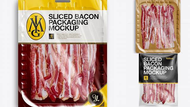 1024+ Vacuum Tray with Sliced Bacon Mock-up Versatile PSD Mockup File