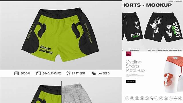 1030+ Biker Shorts Mockup Free PSD