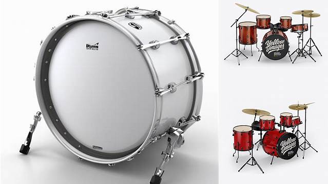 1032+ Drum Kit PSD Mockup Front View Exclusive Editable PSD File