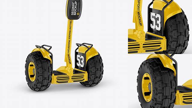 1032+ Glossy Segway PSD Mockup Half Side View Exclusive PSD Design Freebie