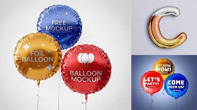 1034+ Letter A Foil Balloon PSD Mockup Editable Mockup PSD