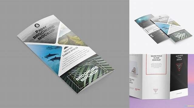 1035+ Matte Brochure PSD Mockup Top View Elegant Photoshop Mockup