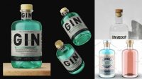 1036+ Gin Bottle Mockup Free Download Advanced Photoshop Template