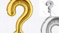 1039+ Question Mark Sign Foil Balloon PSD Mockup Editable Photoshop File