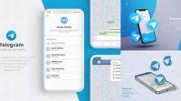 1039+ Telegram Mockup PSD Download