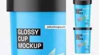 1042+ Glossy Soup Cup PSD Mockup Photoshop Freebie