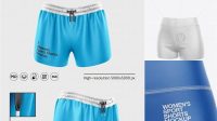 1042+ Women's Sport Shorts PSD Mockup Front Half Side View Unique High-Resolution Photoshop Mockup