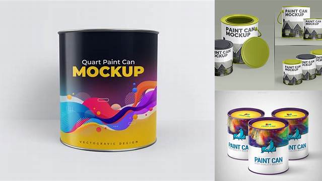 1043+ Glossy Paint Can PSD Mockup Advanced Editable PSD