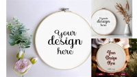 1053+ Embroidery Hoop Mockup Elegant Photoshop Mockup