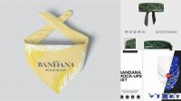 1056+ Bandana PSD Mockup Front View Stylish PSD for Free