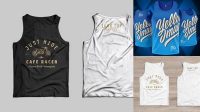 1060+ Men’s Jersey Tank Top PSD Mockup Front View Editable Photoshop Free Mockup