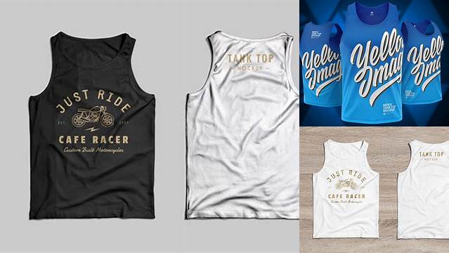 1060+ Men’s Jersey Tank Top PSD Mockup Front View Editable Photoshop Free Mockup