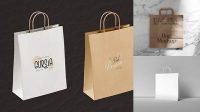 1061+ Paper Shopping Bag PSD Mockup Front View High-Resolution Graphic