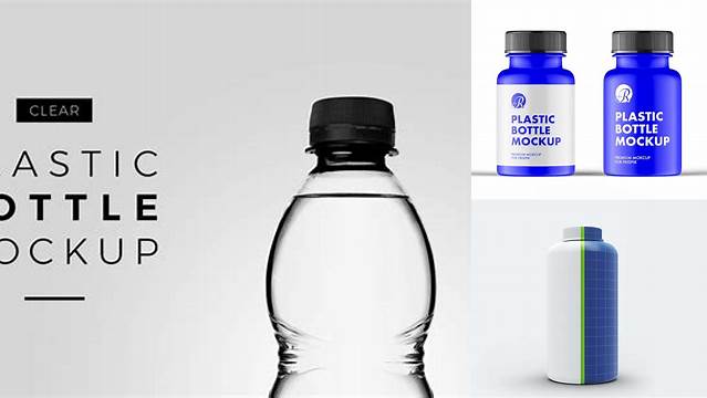 1063+ Matte Plastic Bottle PSD Mockup Front View Layered PSD for Easy Editing