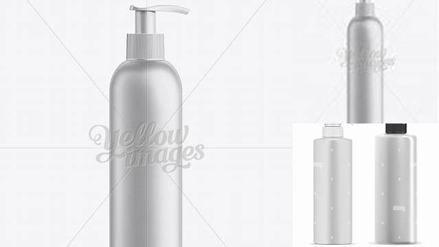 1063+ White Plastic Cosmetic Bottle with Batcher 250 ml Exclusive Free Photoshop Mockup