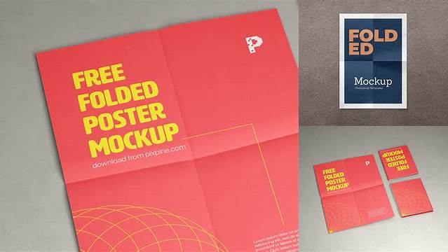 1066+ Folded Poster Mockup Smart Editable Design Mockup