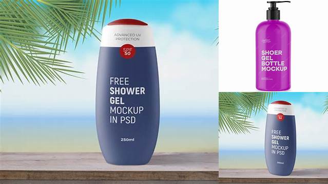 1066+ Glossy Shower Gel Bottle PSD Mockup Layered PSD File Free Download