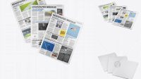 1066+ Three Newspapers PSD Mockup Top View Elegant High-Resolution Design File