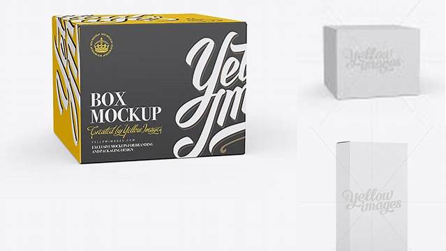 1068+ 50ml Paper Box PSD Mockup 25° Angle Front View Eye-Level Shot Modern and Unique Freebie PSD