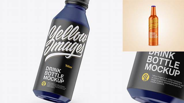 1070+ Slanted Matte Drink Bottle PSD Mockup Photoshop Freebie