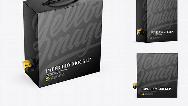 1071+ Bag In A Paper Box With Dispenser PSD Mockup Half Side View Advanced and Editable PSD Template Free