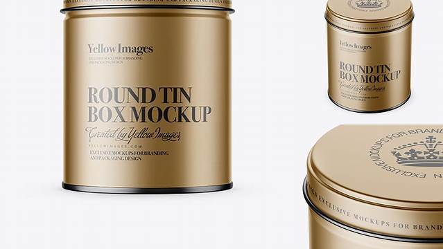 1083+ Matte Metallic Round Tin Box PSD Mockup Exclusive Free Creative Resource