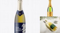 1084+ Frosted Green Glass Champagne Bottle PSD Mockup Download Premium Free PSD