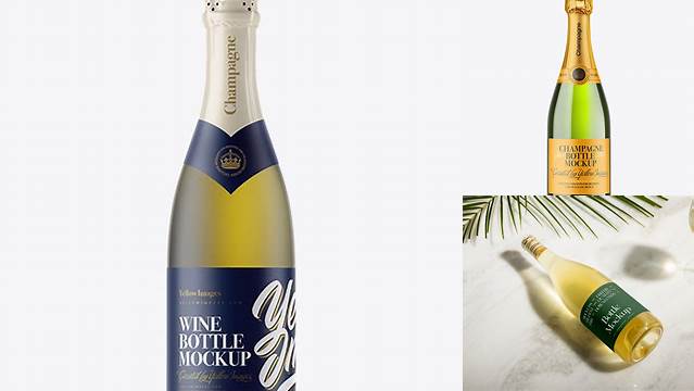 1084+ Frosted Green Glass Champagne Bottle PSD Mockup Download Premium Free PSD