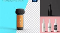 1088+ Matte Christmas Bottle PSD Mockup Elegant PSD Mockup