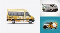 1088+ Passenger Van PSD Mockup Side View Unique High-Resolution Design Freebie