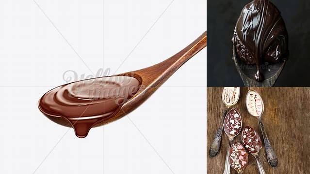 1092+ Chocolate with Swirl in Wooden Spoon Creative Photoshop Resources