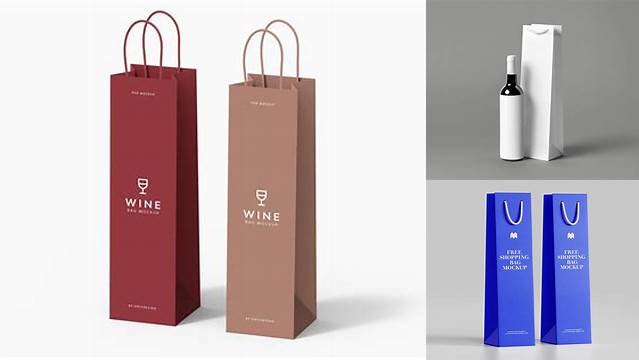 1092+ Wine Paper Bag Mockup Digital Download