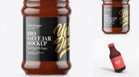 1093+ Clear Glass BBQ Sauce Jar PSD Mockup Digital Photoshop Free Mockup