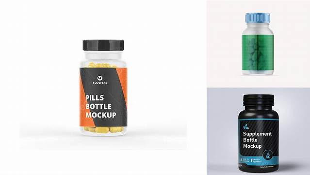 1094+ Green Plastic Bottle With Pills PSD Mockup Versatile PSD Mockup File