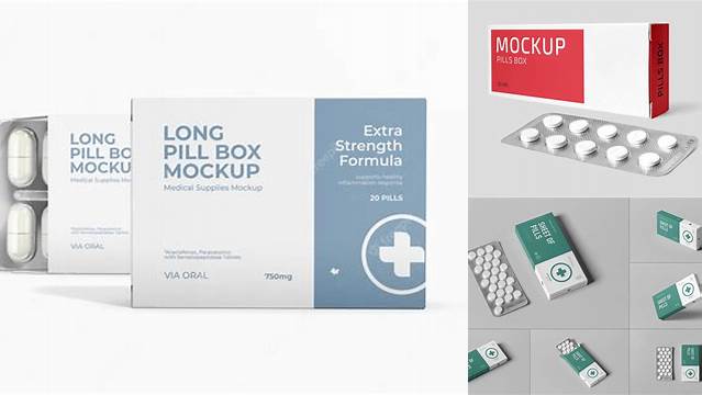 1094+ Paper Pills Package PSD Mockup Easy Editable