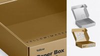 1096+ Metallic Opened Box PSD Mockup Half Side View High-End PSD Download