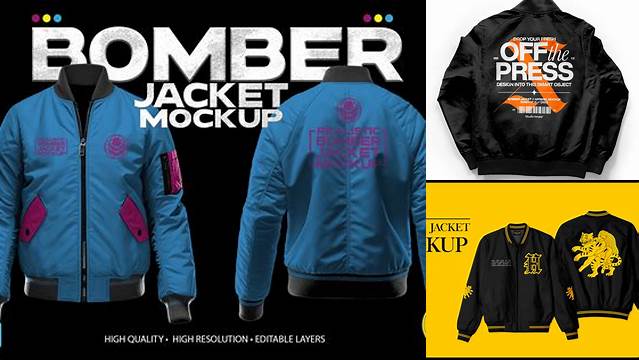 1098+ Mockup Jacket Bomber High-Resolution Graphic