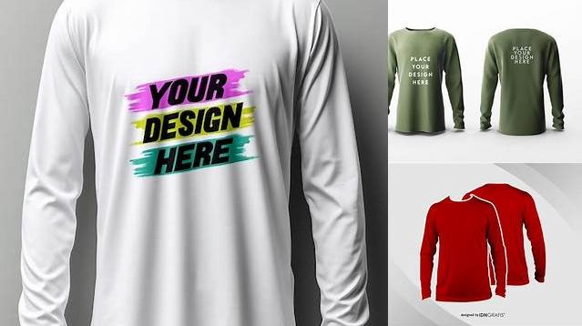 1099+ Download Mockup Kaos Lengan Panjang Psd Professional PSD Template